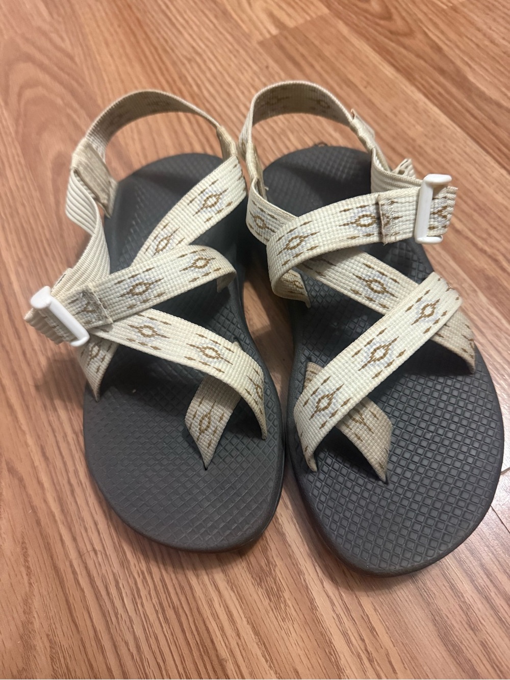 Chaco Beige Patterned Strap Sandals